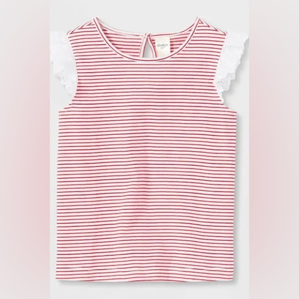NWT Oshkosh B'gosh Baby Girls' Sleeveless Striped Ruffle Tank Top